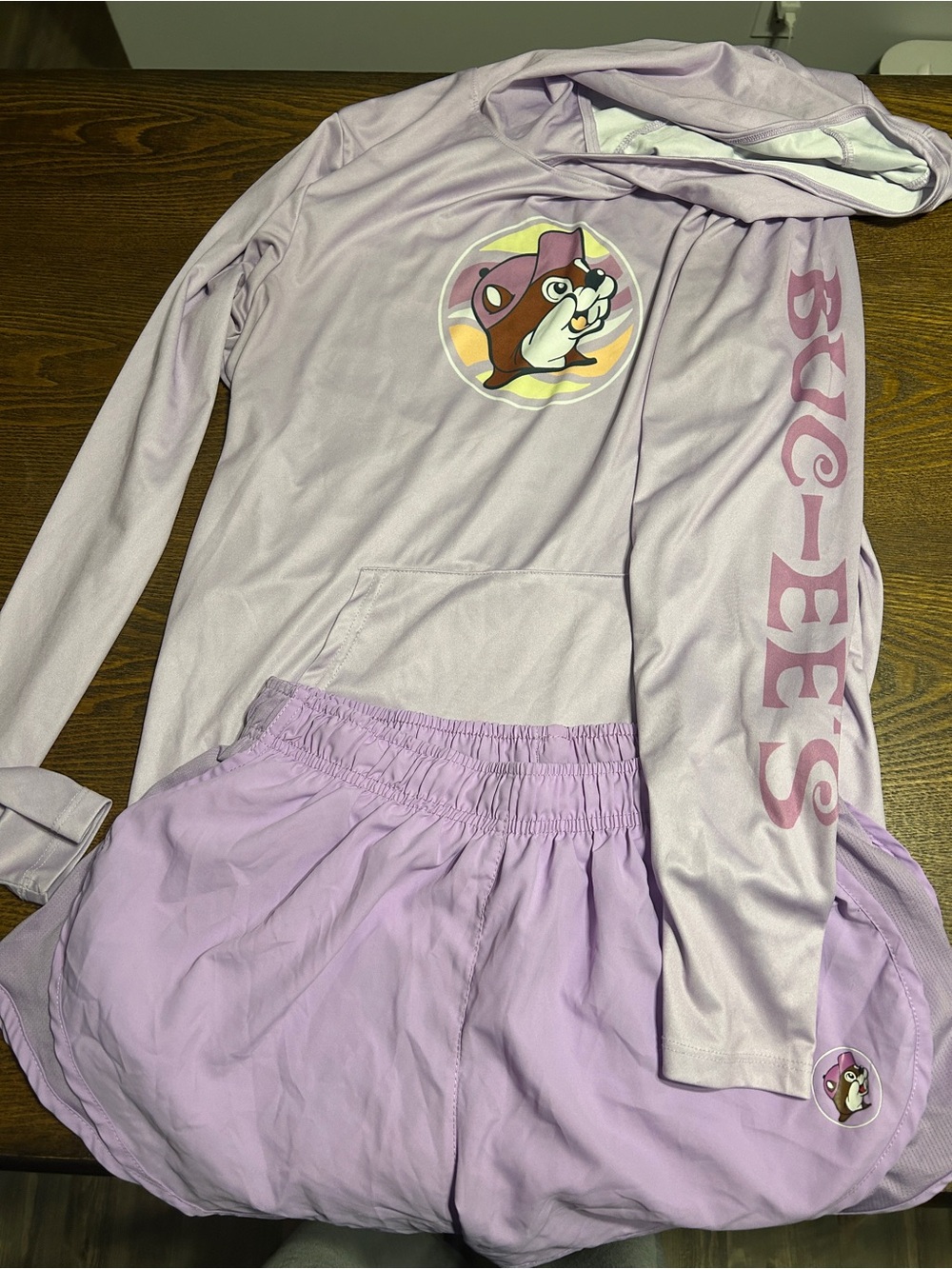 Buc-ee's Lavender Hoodie & Shorts Set - Buc-ee's Logo